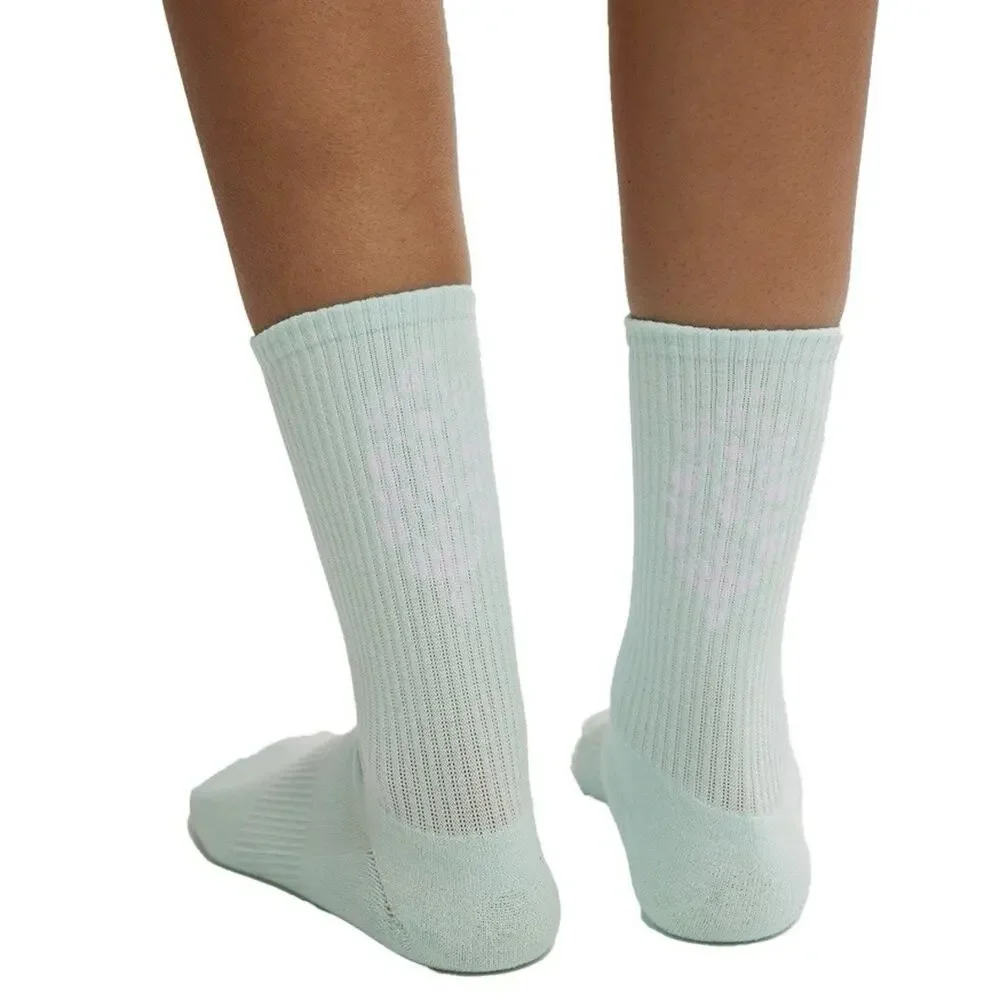 2 Pack Free People Movement Logo Stripe Tube Last Lap Socks Black Lucky Honey